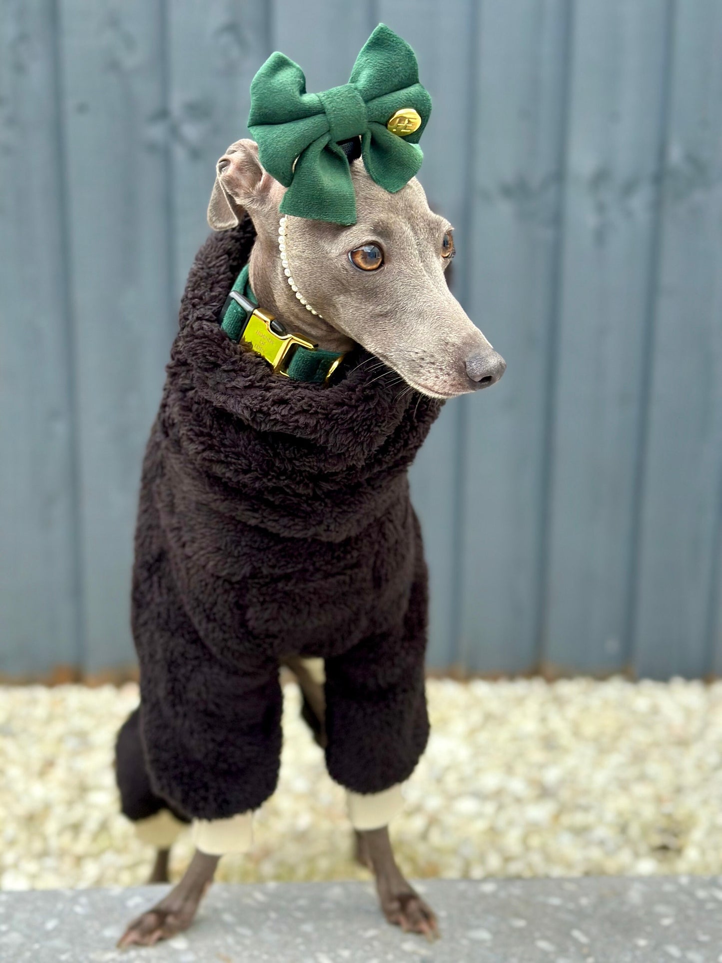 Black Turtleneck Fleece | Italian Greyhound Jumpsuit