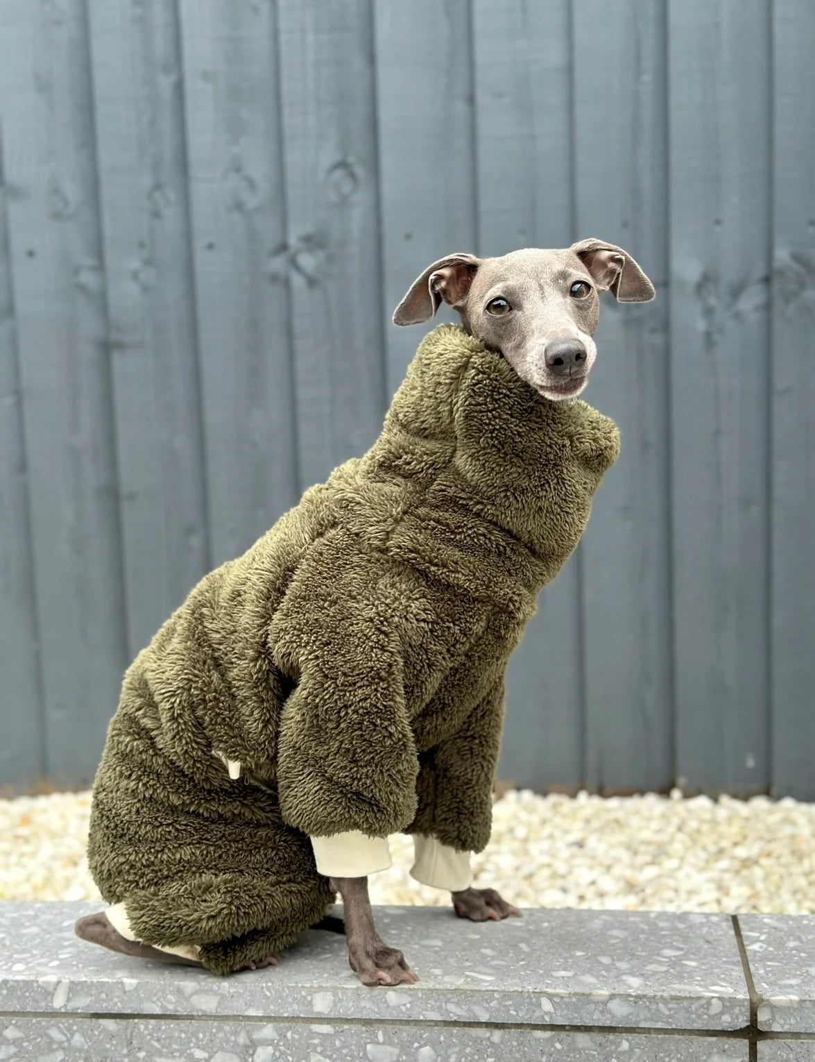 Khaki Turtleneck Fleece | Italian Greyhound Clothing