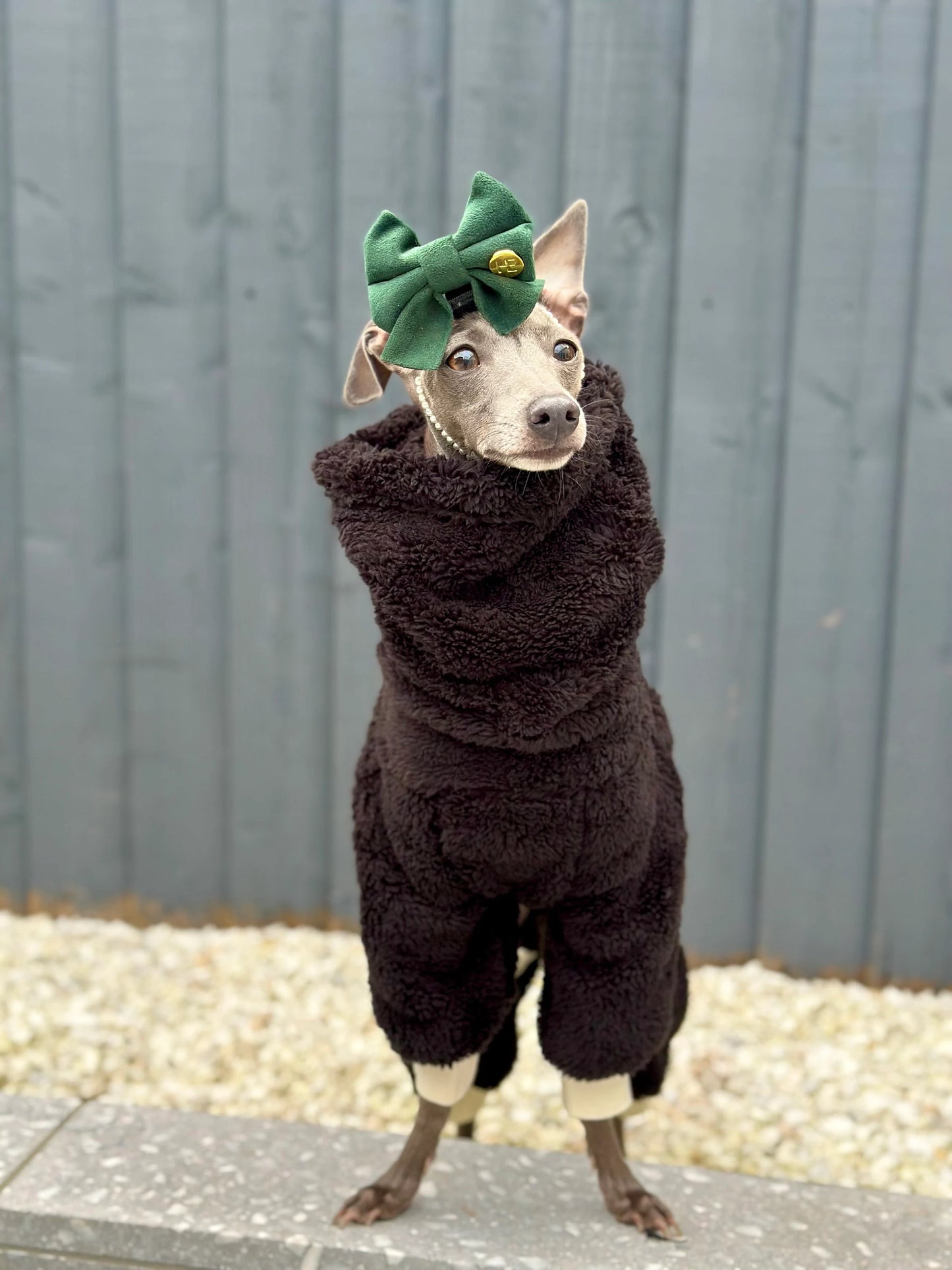 Black Turtleneck Fleece | Italian Greyhound Jumpsuit